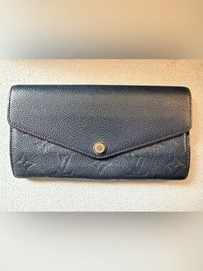 Authentic Louis Vuitton Bleu Infini Empreinte Sarah Wallet